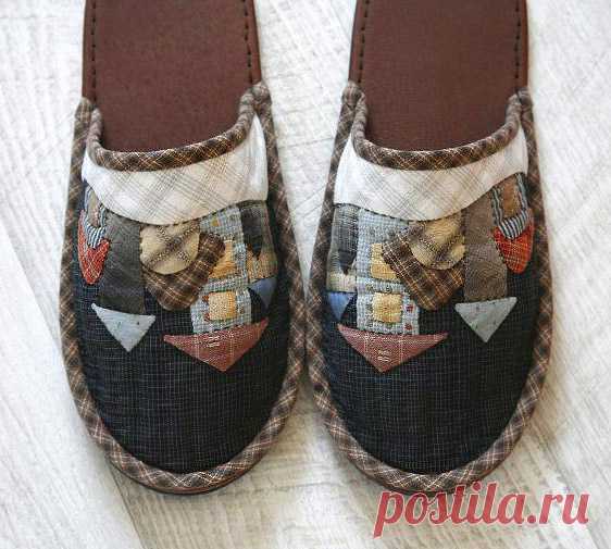Patchwork Slippers Tutorial. Домашние тапочки ~ DIY Tutorial Ideas!