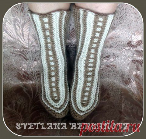 Интересное вязание - вяжем носки-исландцы.