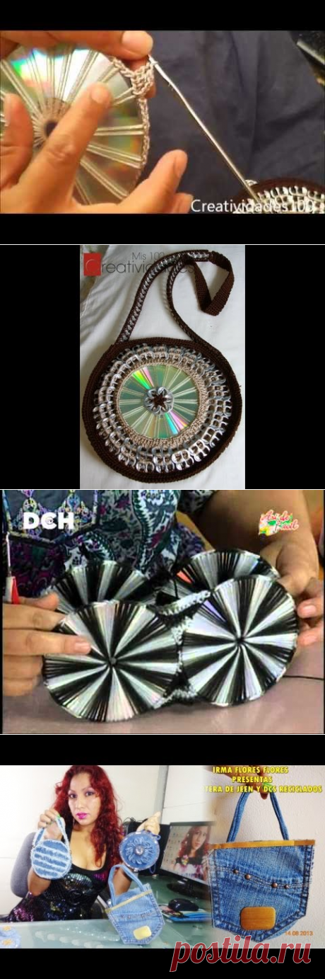 Como hacer un bolso con fichas tutorial: Bolso con CD y anillas parte 1 - YouTube