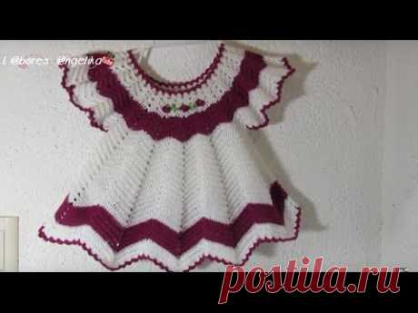 PARTE 2 DE 2: VESTIDO ZIG ZAG TEJIDO A CROCHET  (CANESÚ) | Labores Angélika |