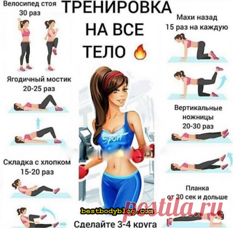 Тренировка дома на все тело для девушки. Как составить круговую тренировку дома #тренировкадома #упражнениядома #тренировкадлядевушки #фитнесдома #bestbodyblog