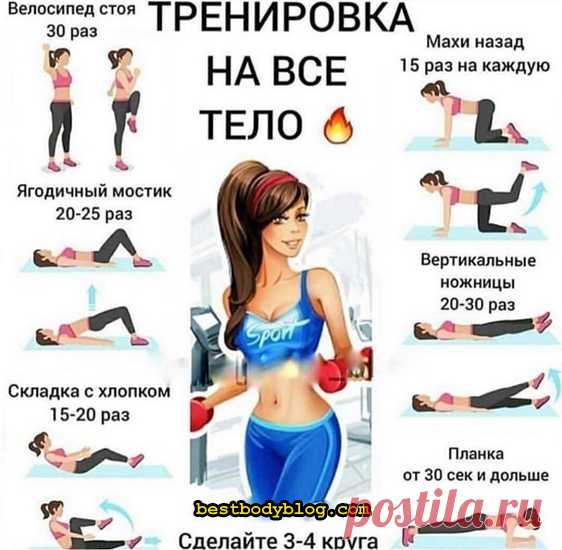 Тренировка дома на все тело для девушки. Как составить круговую тренировку дома #тренировкадома #упражнениядома #тренировкадлядевушки #фитнесдома #bestbodyblog