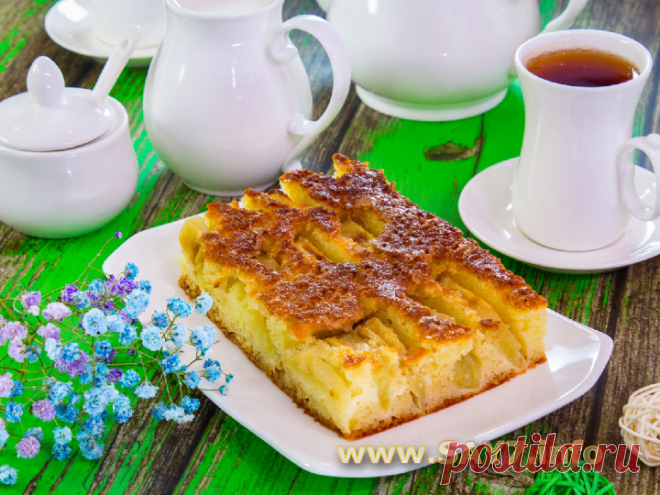 Яблочный пирог с манкой