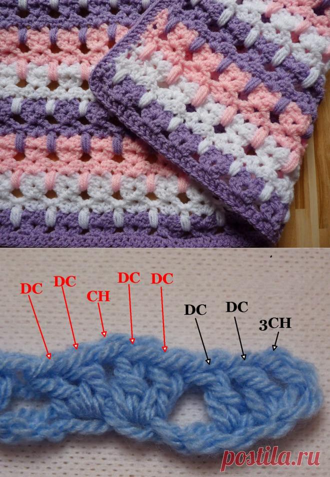 Узор для вязания пледа крючком..