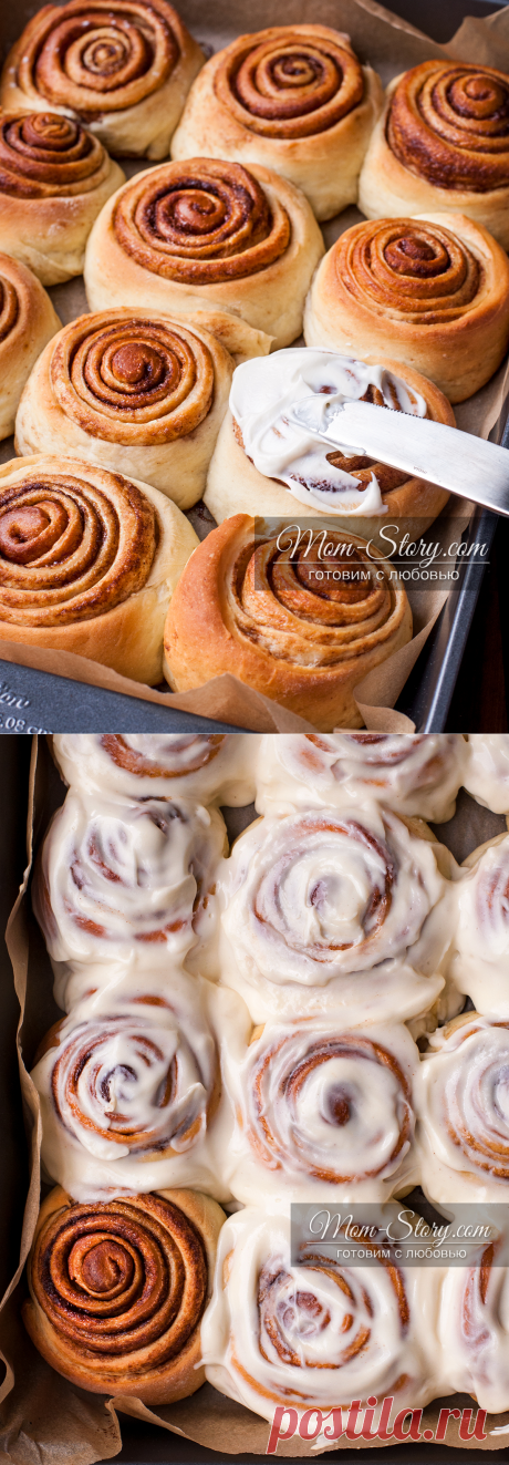 Булочки синнабон (Cinnabon) в сливочной глазури. Лучший рецепт