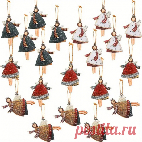 20 Шт. Рождественские Танцующие Ангелы Декор Кукла Ангела Подвеска Танцующие Летающие Ангелы Деревянная Подвеска На Елке Подвесные Украшения Для Рождественской Елки - Patio, Lawn & Garden - Temu Moldova