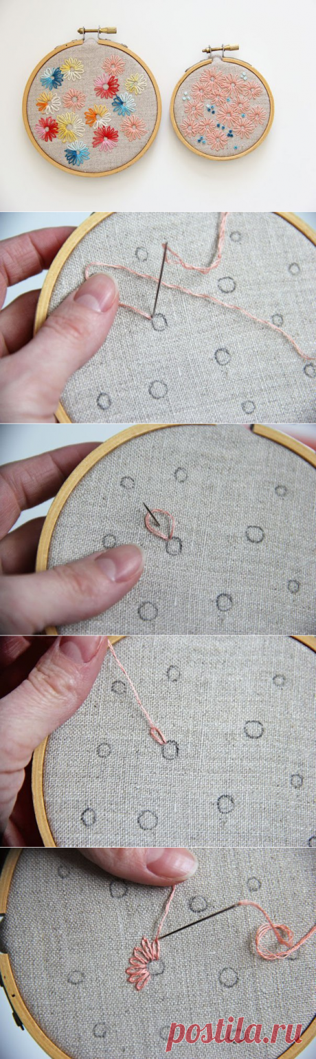 Вышиваем цветы