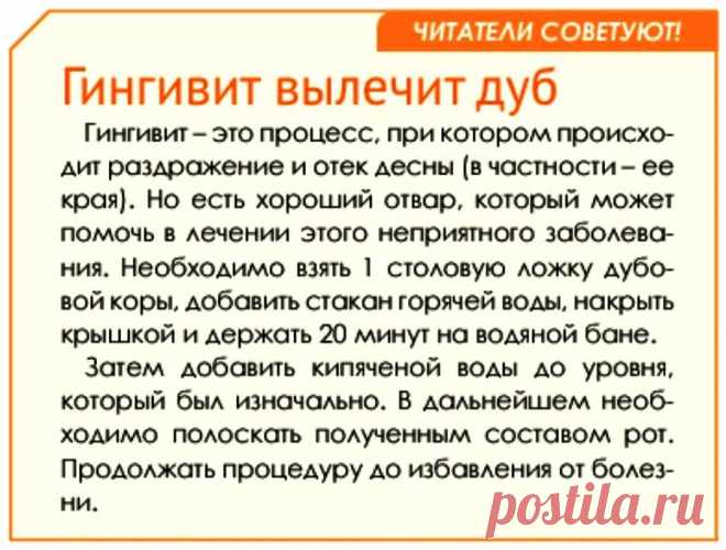 Гингивит вылечит дуб
