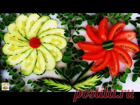 Удивительное украшение из огурцов и томатов с дизайнами Maringa!