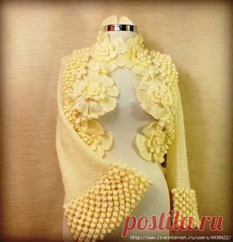 Узор крючком "шишечки на сетке" — DIYIdeas