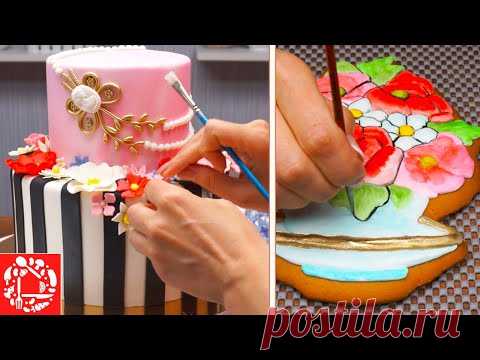 УДИВИТЕЛЬНЫЕ ТОРТЫ! 5 Супер Идей. Украшение Тортов для девушек.