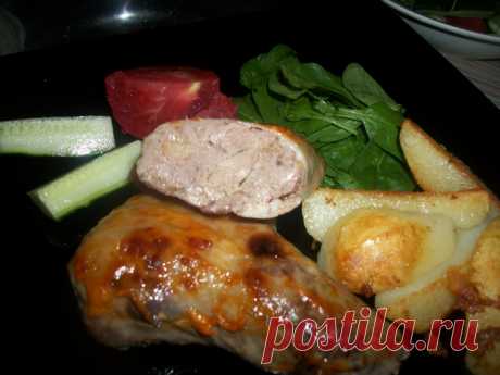Куриные шейки, окорочка фаршированные