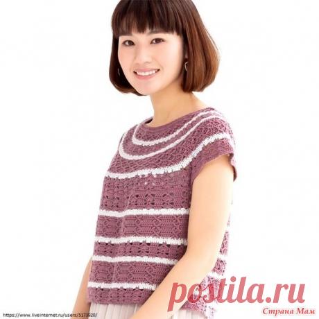 Полосатый топик в тонкую полоску. - Все в ажуре... (вязание крючком) - Страна Мам