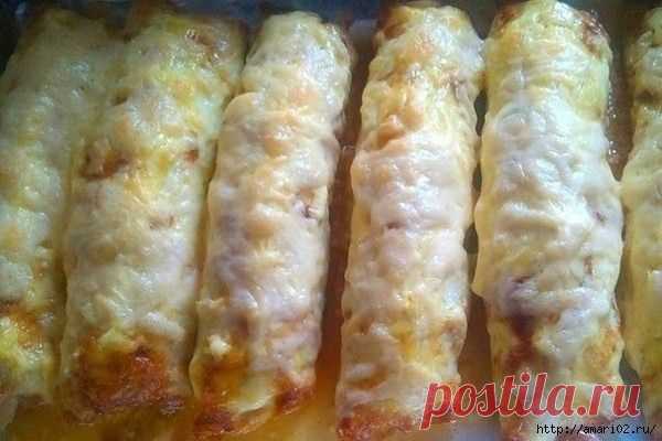 Яичные блинчики с начинкой.