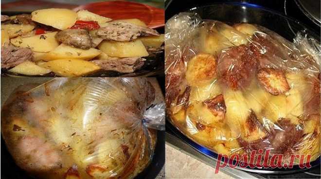 Просто возьмите рукав для запекания, картошку и мясо — и получите восхитительно вкусное блюдо Буквально на днях приготовила мясо с картошкой в рукаве — это так...