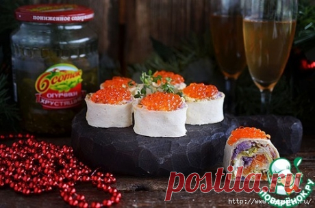 Праздничная закуска - &quot;Салат Оливье&quot; в рулете!