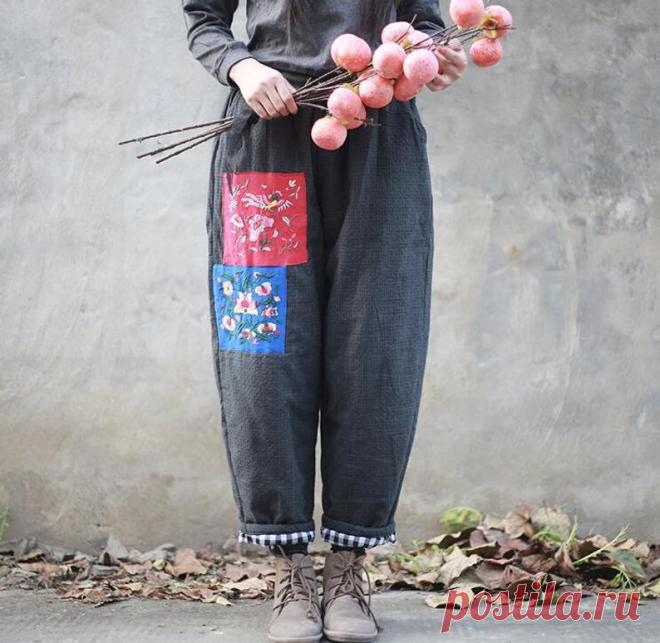 Womens Winter pants long pants Cotton linen Elastic Waist | Etsy