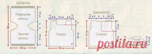 джемпер и шортики для мальчика вязаные спицами