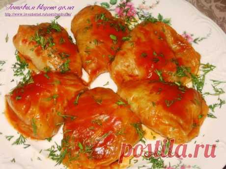Карпатские голубцы с дерунами, фасолью и грибами