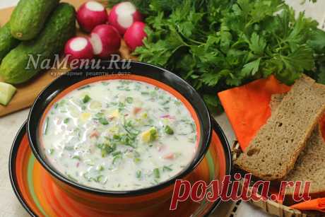 Окрошка на айране, рецепт - классическая с колбасой