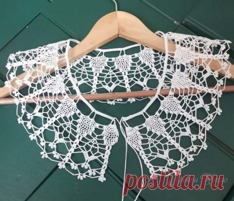 Ажурный воротничок  из ниток &amp;laquo;Анна 20&amp;raquo;
