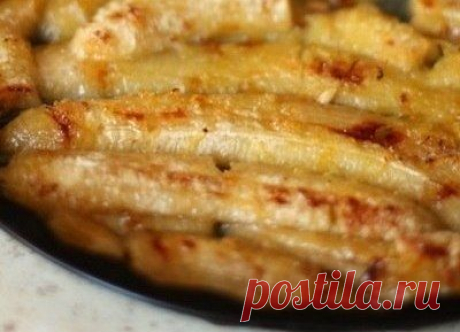 Запечённые бананы с творогом