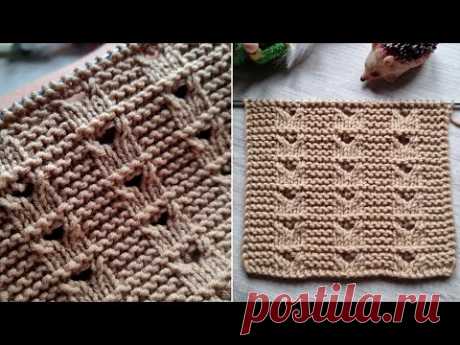 ПРЕЛЕСТЬ КАКАЯ❗️НОВЫЙ СТИЛЬНЫЙ УЗОР СПИЦАМИ С АЖУРНЫМИ СЕРДЕЧКАМИ.🧶❤️