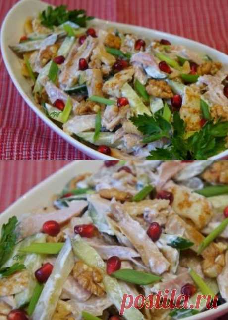 Салат с блинчиками и курицей / Простые рецепты