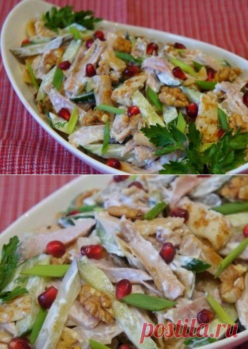 Салат с блинчиками и курицей / Простые рецепты