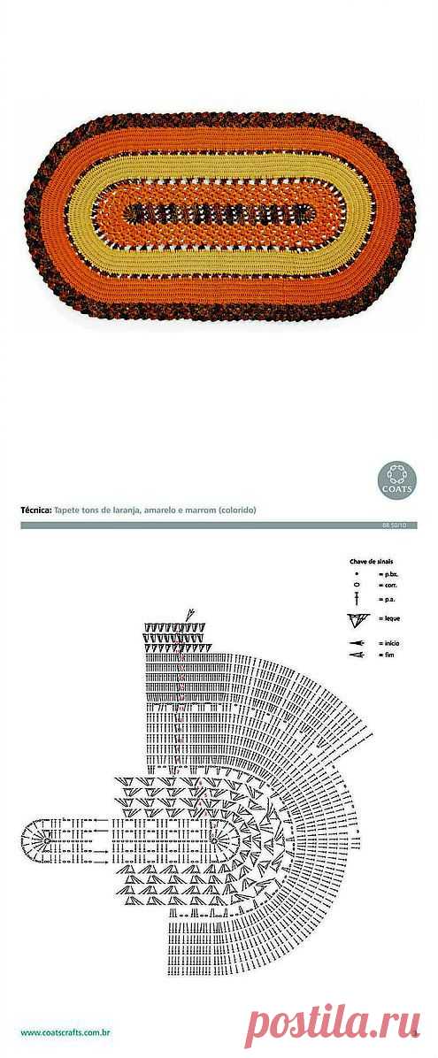 ОВАЛЬНЫЙ КОВРИК КРЮЧКОМ.
