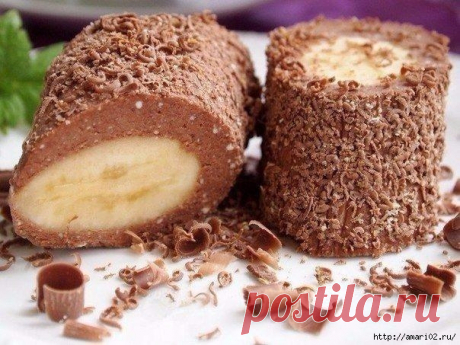 Шоколадно - творожные роллы с овсянкой и бананом