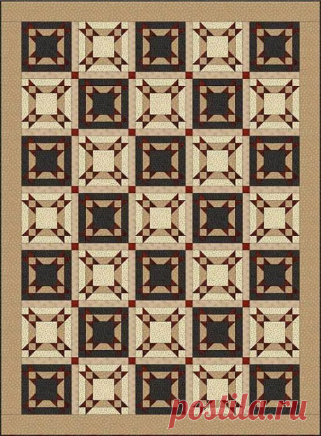 Лоскутное одеяло *Звездная диагональ*. Схема..