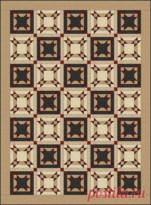 Лоскутное одеяло *Звездная диагональ*. Схема..