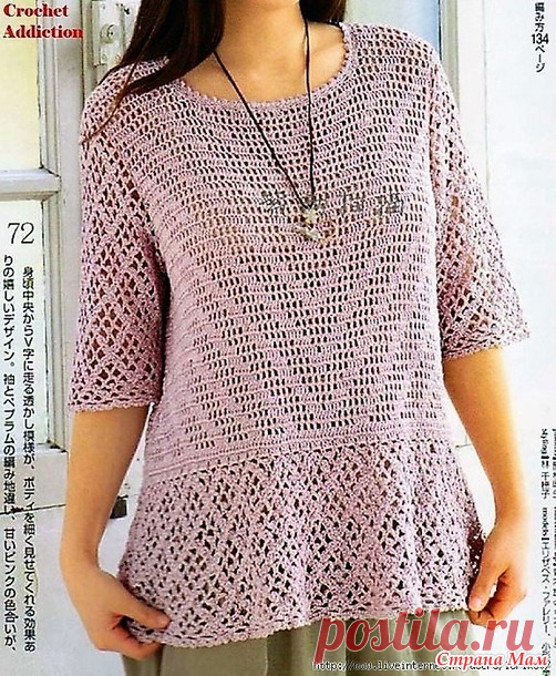 Ажурная туника в технике филе. - ВЯЗАНАЯ МОДА+ ДЛЯ НЕМОДЕЛЬНЫХ ДАМ - Страна Мам