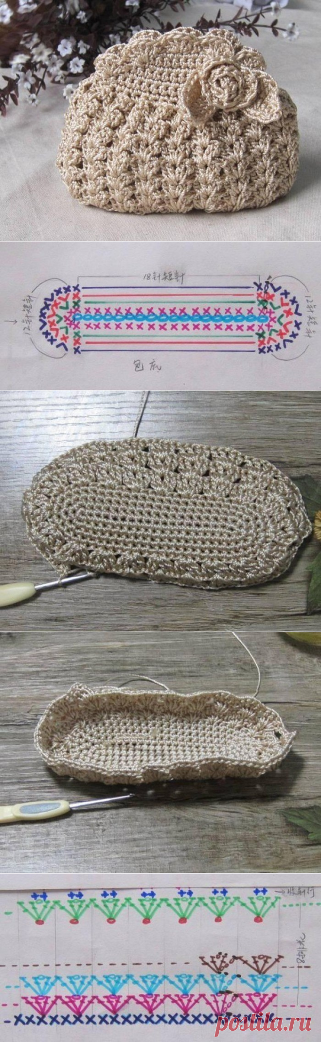 Маленькая сумочка с розой