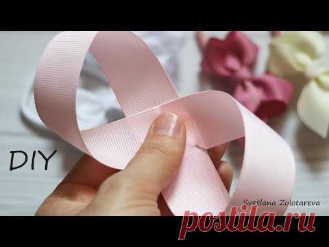 Бантик за 3 МИНУТЫ из ленты своими руками