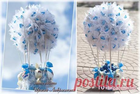 Воздушный шар из конфет » Планета рукоделия