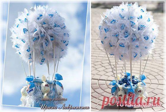 Воздушный шар из конфет » Планета рукоделия