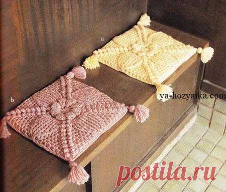 Сидушка на табурет крючком. Схема вязания накидки на стулья Коврик на табурет крючком. Схема вязания накидки на стулья