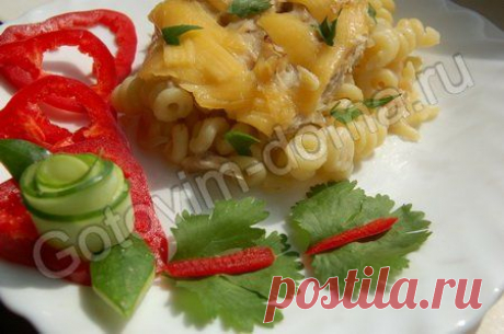 Рецепт: Макароны с курицей под соусом &quot;Бешамель&quot;