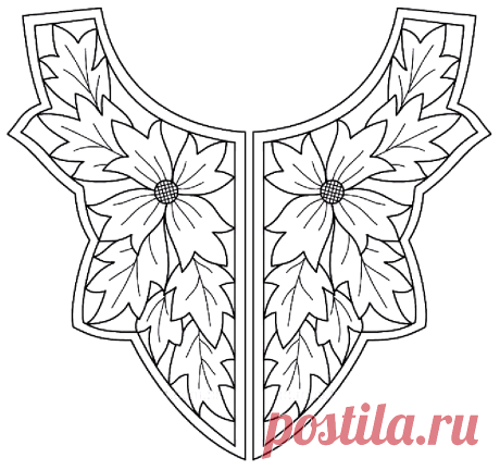 Вышивка ришелье для горловины
