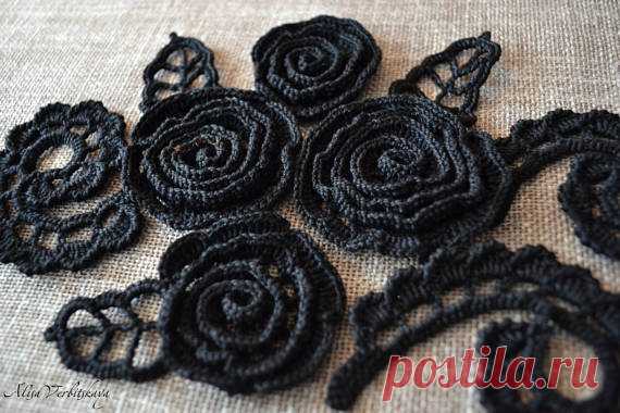 Gothic style flower Goth Witch accessories Dark Victorian Diy kit Irish crochet Set flower Black Rose Crochet flower Black wedding 10pcs Gothic style flower Goth Witch accessories Dark Victorian Diy kit Irish crochet Set flower Black wedding Black Rose Crochet flower Flower applique diy crochet Black rose jewelry Irish lace Flower necklace Сrochet set Irish crochet collar Crochet lace border Wedding set flowers Flower art