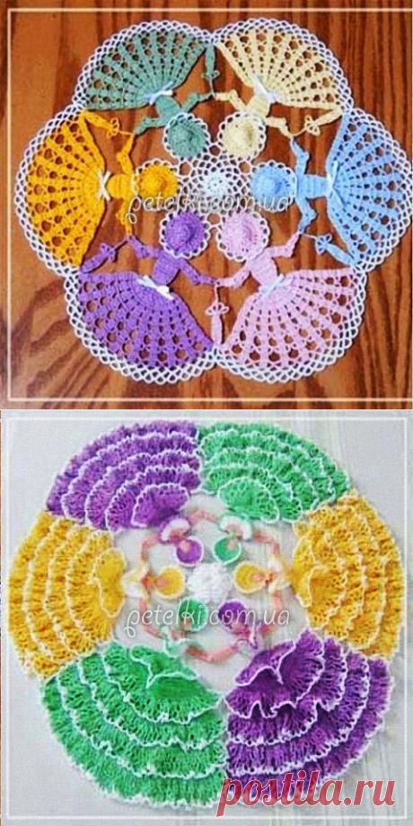 Салфетки-куколки крючком. Схемы вязания