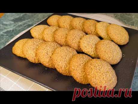 ОВСЯНОЕ ПЕЧЕНЬЕ без муки. Очень вкусное, рассыпчатое и ароматное печенье к чаю. Простой рецепт