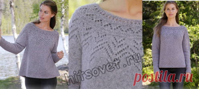 Вязание спицами джемпера вкруговую сверху вниз - Хитсовет