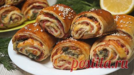 Настоящее объедение за пару минут! Закусочные Слойки Рулетики, Вкусно до последней крошечки. Получаются вкусные и сытные, очень подойдут на завтрак. Готовятся очень просто, из минимума продуктов и быстро. - YouTube