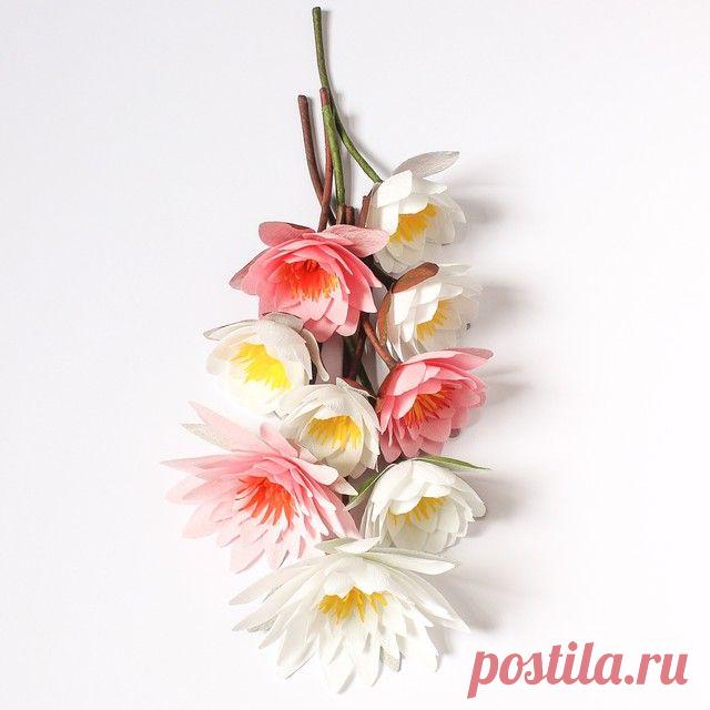 Finished water lilies. I'm hoping to have these included in new listings when I reopen my Etsy shop soon #paperflowers #apetalunfolds