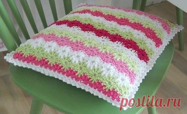 Плед и подушки крючком из категории Интересные идеи – Вязаные идеи, идеи для вязания