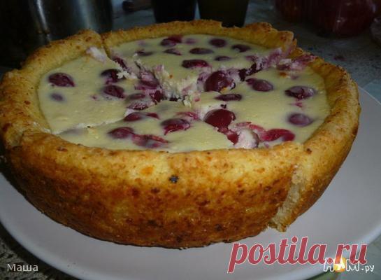 Творожный пирог с вишней
