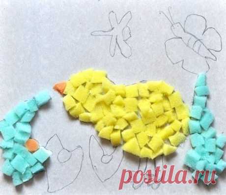 Аппликации из губок - Поделки с детьми | Деткиподелки
